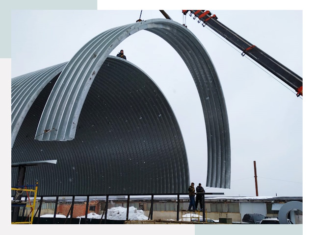 Полукруглые ангары в Можге